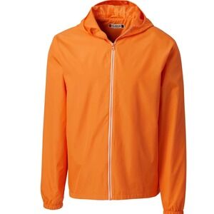Clique Men's Bright Orange Nylon‎ Hooded Windbreaker Jacket XXL